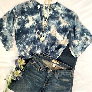 NWT YFB Sexy “Aiko” Tie-Dye Faux Wrap, Kimono Top